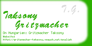 taksony gritzmacher business card